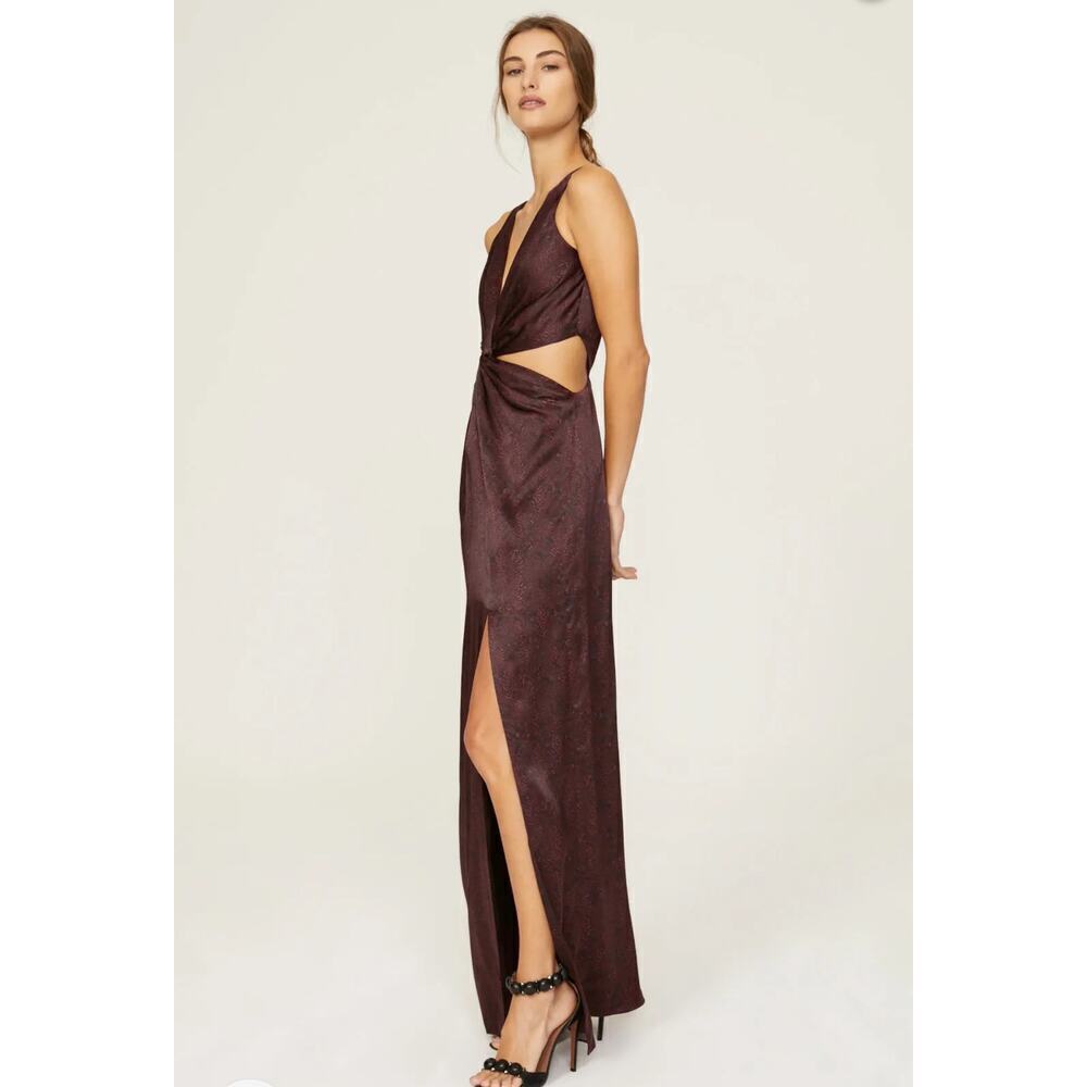 B10 Nicholas Silvina Maxi Silk Dress‎ Women 10 Snakeskin Gala Wedding Cocktail